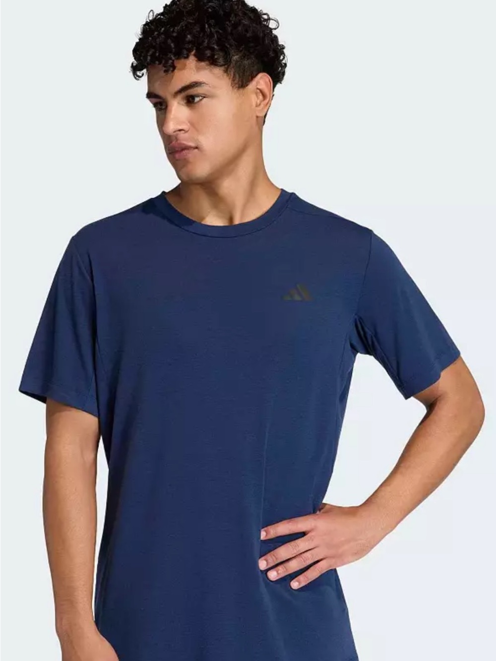 adidas Navy Short Sleeve Crew Neck Athletic Tee